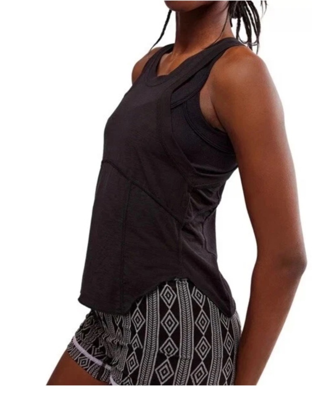 FP Movement by Free People Silver Lining Tempo Tank black NWT Large